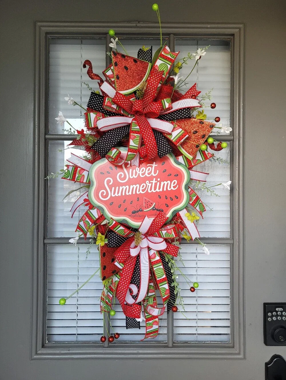 Sweet SUMMERTIME Watermelon Swag, SUMMER Door Wreath, Watermelon Decor